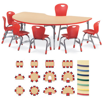 Classroom Activity Table Kidney Maple Red